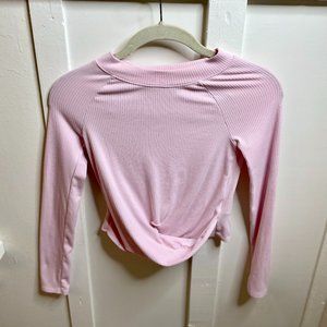 Y2k Epic Threads Extra Soft Pink Cropped Long Sleeve Shirt Size Medium